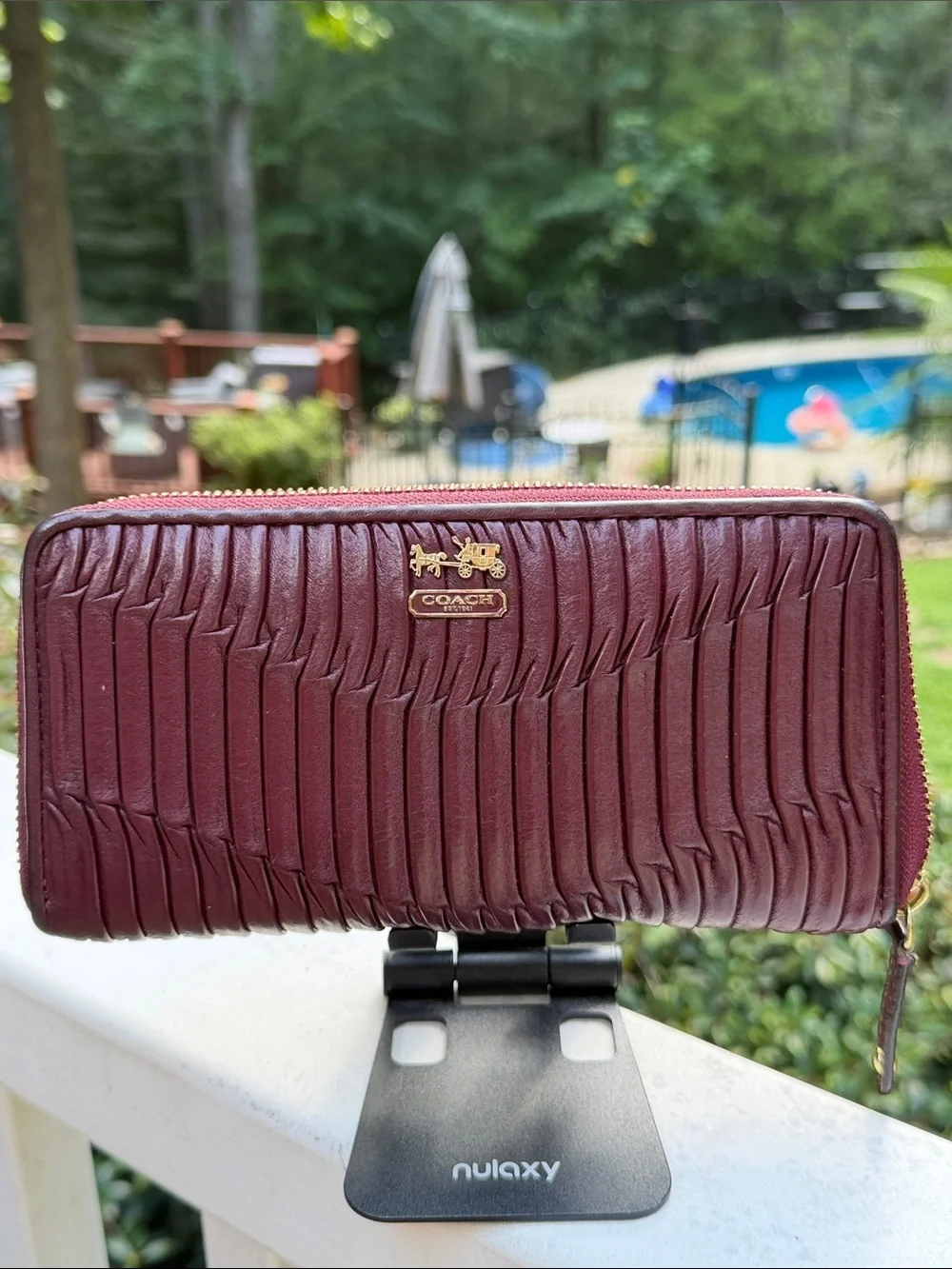 Coach leather card